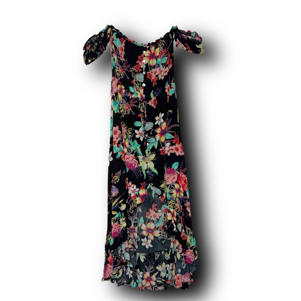 Illa Illa Off-the-Shoulder High Low  Tropical Floral Maxi Dress